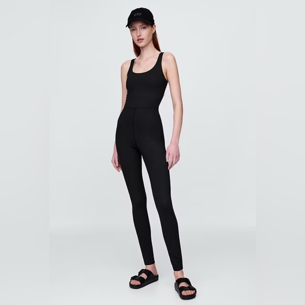 Black Sleeveless Jumpsuit with Cap